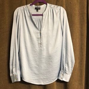 The Limited, Light blue long sleeve blouse, M Tall